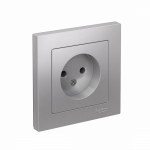 Розетка 1гн без З/К с/у алюминий в сборе 16А AtlasDesign Systeme Electric Розетка 1гн без З/К с/у алюминий в сборе 16А AtlasDesign Systeme Electric