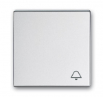 Клавиша одинарная перекидная символ «звонок» пластик алюминий матовая ABB Накладки Future/Axcent/Carat/ДИНАСТИЯ