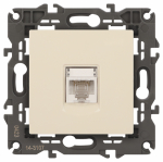 Розетка 1гн комп RJ45 с/у крем механизм кат.5е 14-3107-02 Elegance ЭРА (1/10)