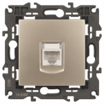 Розетка 1гн комп RJ45 с/у шампань механизм кат.5е 14-3107-04 Elegance ЭРА Розетка 1гн комп RJ45 с/у шампань механизм кат.5е 14-3107-04 Elegance ЭРА