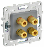 Розетка аудио 4гн с/у серый механизм SK-A01Gr SKANDY IEK (1/10/100)