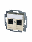 Розетка компьютерная, 2хRJ45 кат.5e, Levit, слоновая кость Розетка компьютерная, 2хRJ45 кат.5e, Levit, слоновая кость