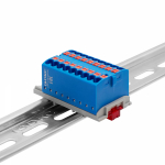 Зажим клеммный проходной 28.8мм размер ячейки 47.2мм на DIN-рейку 1 уровень сечение провода 2.5мм² 24А 690В термопласт DKC (ДКС)