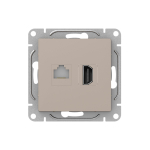 Механизм розетки HDMI+RJ45 (cat5), кремовый Эпика EKF
