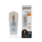 Лампа светодиод 3Вт капсула G9 3000К 240Лм пластик AC220-240В Gauss Elementary 1/10/200
