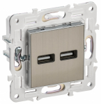 SKANDY Роз. USB A+A 3,1А SK-R15N никель IEK SKANDY Роз. USB A+A 3,1А SK-R15N никель IEK