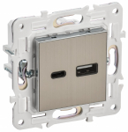 SKANDY Роз. USB A+C 18Вт SK-R13N никель IEK SKANDY Роз. USB A+C 18Вт SK-R13N никель IEK