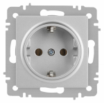Розетка Intro Accent 6-202-03 2P+E Schuko, 16А-250В, IP20, СУ, алюминий