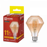 Лампа светодиод 11Вт бриллиант D95 Е27 3000К 1040Лм золото филамент прозр deco IN HOME (1/2/20)