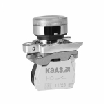 Кнопочный выкл. в сборе плоск., 1 упр. элемент белый круг. линза, 1НО 1НЗ 0переключ. IP40 с подсветкой, без фиксации, КЭАЗ