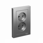 Розетка 2гн без З/К шторки с/у сталь в сборе 16А AtlasDesign Systeme Electric Розетка 2гн без З/К шторки с/у сталь в сборе 16А AtlasDesign Systeme Electric