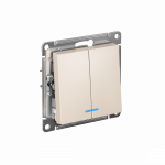Выключатель 2кл с подсв с/у крем механизм AtlasDesign Systeme Electric (1/20)
