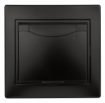 Розетка Intro Plano 1-203-05 с заземлением 2P+E Schuko с крышкой, 16А-250В, IP20, СУ, антрацит