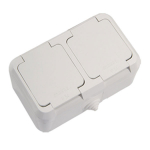 Розетка 2гн с З/К с крыш. о/у белый 16А IP44 Nemliyer Makel (1/6/60)