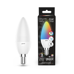 Лампа светодиод 6Вт Свеча E14 RGBW+димирование Gauss Black (1/100) Лампа светодиод 6Вт Свеча E14 RGBW+димирование Gauss Black (1/100)