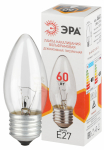 Лампочка ЭРА B36 60Вт Е27 / E27 230В свечка прозрачная (КНР)