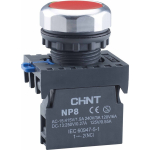 Кнопка упр. NP8-10BN/4 без подсветки, самовозв., красный, 1НО, IP65  CHINT (1)