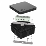 Коробка огнестойкая для о/п двухкомпонентная 60-0210-FR6.0-6 Е15-Е120 RAL9005 80х80х40 (44 шт/кор) Промрукав