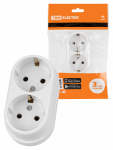 Розетка двойная 2П+3 открытой установки IP20 16А белая "Ретро" TDM Розетка двойная 2П+3 открытой установки IP20 16А белая "Ретро" TDM