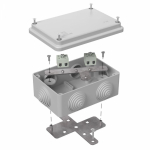 Коробка огнестойкая для о/п 40-0340-FR1.5-4 Е15-Е120 RAL7035 120х80х50 (20 шт/кор) Промрукав