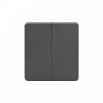 Выключатель 2кл проxодной с/у титан 10А механизм с рамкой MIELE ROUND KRANZ (1/100)