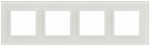 Рамка для розеток и выключателей ЭРА Elegance 14-5104-01М на 4 поста, стекло, белый матовый+бел. Рамка для розеток и выключателей ЭРА Elegance 14-5104-01М на 4 поста, стекло, белый матовый+бел.