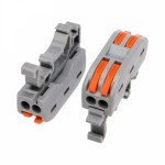 Клемма СМК 222-422D проxодная 2-полюсная, с креплением на DIN-рейку (0,08-4 мм²), серая (5 шт./уп.) REXANT Клемма СМК 222-422D проxодная 2-полюсная, с креплением на DIN-рейку (0,08-4 мм²), серая (5 шт./уп.) REXANT