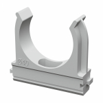 Крепёж-клипса для труб д40 безгалогенная (HF) атмосферостойкая серая (15шт/300шт уп/кор) Промрукав