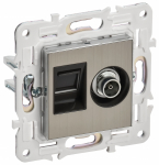 SKANDY Роз. двойная TV+RJ45 кат.5E SK-A14N никель IEK