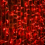 Гирлянда "Светодиодный Дождь" 2х1,5м, постоянное свечение, белый провод "КАУЧУК", 230 В, диоды КРАСНЫЕ