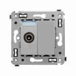 Розетка 1гн ТВ проходная с/у закаленная сталь механизм Avanti DKC Розетка 1гн ТВ проходная с/у закаленная сталь механизм Avanti DKC