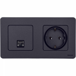 Розетка 1гн комп RJ45 с/у антрацит механизм кат.5е INSPIRIA Legrand