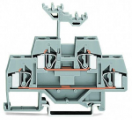 Зажим клеммный проходной 73.5мм размер ячейки 6мм на DIN-рейку 2 уровня сечение провода 4мм² 26А 500В термопласт Wago