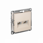 Розетка 2гн комп+комп RJ45+RJ45 с/у крем механизм кат.5е AtlasDesign Systeme Electric  (1/10)