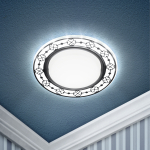 DK LD28 WH/BK Светильник ЭРА декор cо светодиодной подсветкой GX53, белый/черный (30/720)