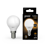 Лампа светодиод 6,5Вт Шар Е14 3000К 520Лм матовая Gauss Black (1/10/100)