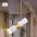 Светильник подвесной (подвес) ЭРА PL33 WH/GD MR16 GU10 потолочный цилиндр белый, золото Светильник подвесной (подвес) ЭРА PL33 WH/GD MR16 GU10 потолочный цилиндр белый, золото