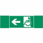 пиктограмма "Движение МГН налево" 310х90мм для авар-эвакуац св-ка Basic IP65 пиктограмма "Движение МГН налево" 310х90мм для авар-эвакуац св-ка Basic IP65