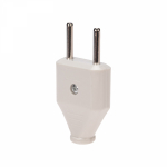 Вилка прямая без з/к 10А плоская белая REXANT Вилка прямая без з/к 10А плоская белая REXANT