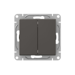 Механизм выключателя, двухклавишный, кнопочный, мокко Эпика EKF
