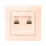 Розетка 2гн комп+комп RJ45+RJ45 с/у крем кат.5е Валенсия EKF PROxima Розетка 2гн комп+комп RJ45+RJ45 с/у крем кат.5е Валенсия EKF PROxima