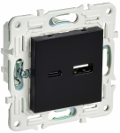 Розетка 2гн USB+USB A+C с/у черный механизм 18Вт SK-R13Bl SKANDY IEK (1/10/100)