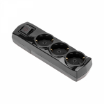 Колодка 3гн с З/К с выкл черная 16А PREMIUM REXANT