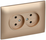 Розетка 2гн без З/К с/у песочный в сборе 10А SK-R10Sa SKANDY IEK (1/10/100)