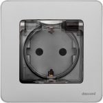 Розетка 1гн с З/К с крыш. шторки с/у алюминий механизм 16А IP44 INSPIRIA Legrand (1/10/100)