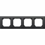 Рамка 4-пост. цвет черный Антрацит матовый, пластик горизонт. и вертик., IP20 MERTEN SE