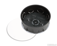 Коробка разветвительная d70к с/у в бетон черные с бел. крыш. 70х36 ИнтерТорг (1/200) Коробка разветвительная d70к с/у в бетон черные с бел. крыш. 70х36 ИнтерТорг (1/200)