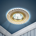 DK LD39 WH/GD /1 Светильник ЭРА декор cо светодиодной подсветкой MR16, белый/золото (50/1500)