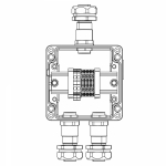 Взрывозащищенная клеммная коробка из алюминия TBE-A-12-(2xCBC.2-2xCBC.2(i)-2xTEO.2)-2xKAEPM2MHK-20(A)-1xKAEPM2MHK-20(C)1Ex e IIC Т5Gb / Ex tb IIIC T95
