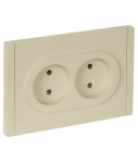 Розетка 2гн без З/К с/у ваниль безвинт.клем 10А FP426 FORTE&PIANO IEK (1/10/100)